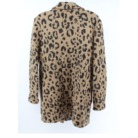 Rachel Zoe Leopard Wool Blend Cardigan Blazer Jacket Women's Small Animal Print - Picture 2 of 4